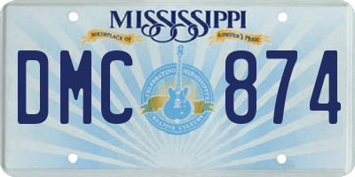 MS license plate DMC874
