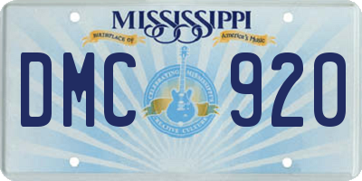 MS license plate DMC920