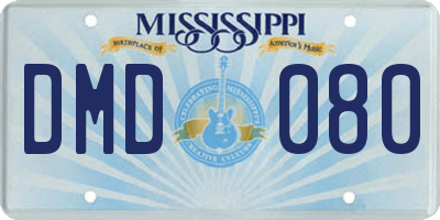 MS license plate DMD080