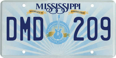 MS license plate DMD209