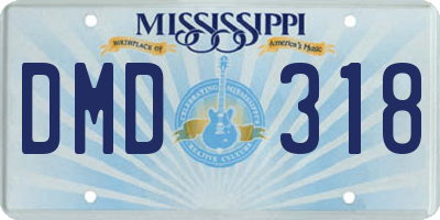 MS license plate DMD318