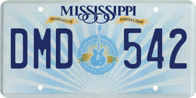 MS license plate DMD542