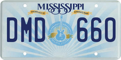 MS license plate DMD660