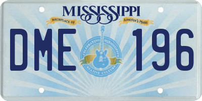 MS license plate DME196