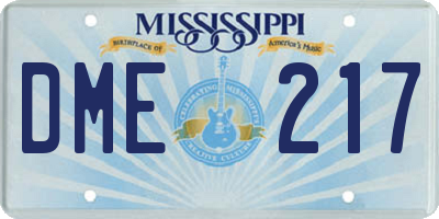 MS license plate DME217