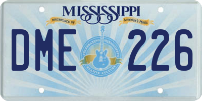 MS license plate DME226