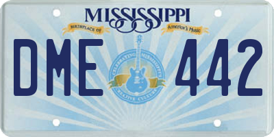 MS license plate DME442