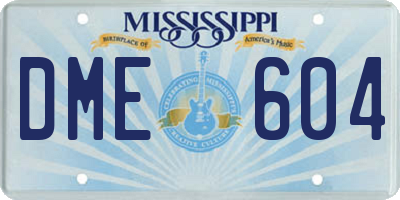 MS license plate DME604