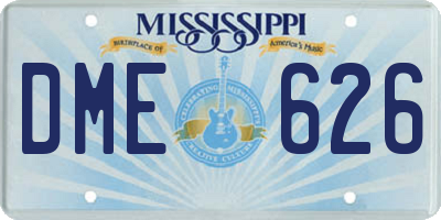 MS license plate DME626