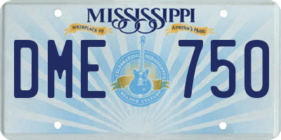 MS license plate DME750