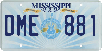 MS license plate DME881