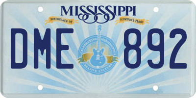 MS license plate DME892