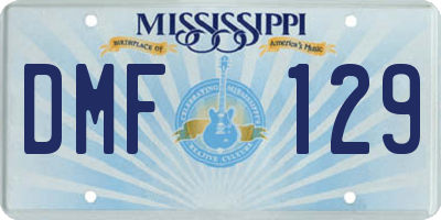 MS license plate DMF129