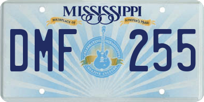 MS license plate DMF255