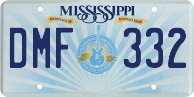 MS license plate DMF332