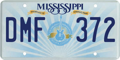 MS license plate DMF372