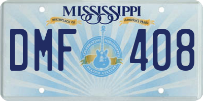 MS license plate DMF408