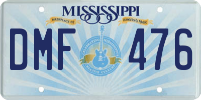 MS license plate DMF476