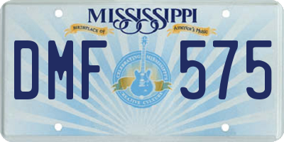 MS license plate DMF575