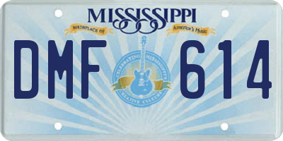 MS license plate DMF614