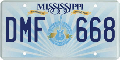 MS license plate DMF668