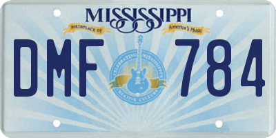 MS license plate DMF784