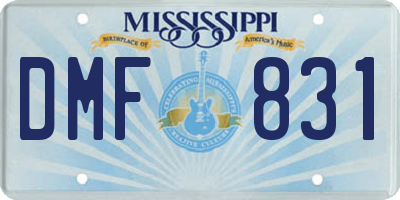 MS license plate DMF831