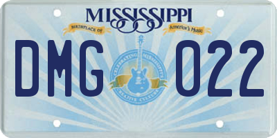 MS license plate DMG022