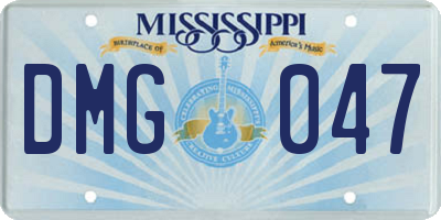 MS license plate DMG047