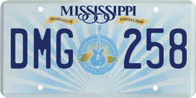 MS license plate DMG258