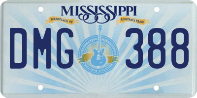 MS license plate DMG388