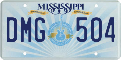 MS license plate DMG504