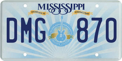 MS license plate DMG870