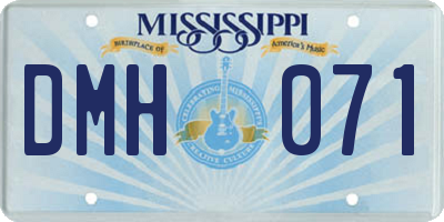 MS license plate DMH071