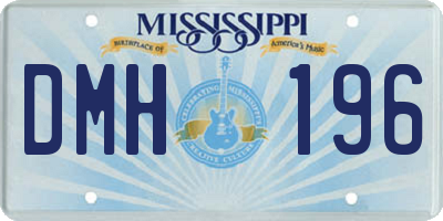 MS license plate DMH196