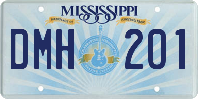 MS license plate DMH201