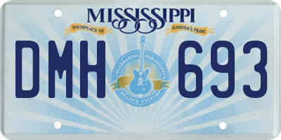 MS license plate DMH693