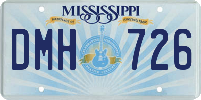 MS license plate DMH726