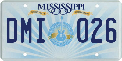MS license plate DMI026