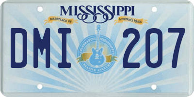 MS license plate DMI207