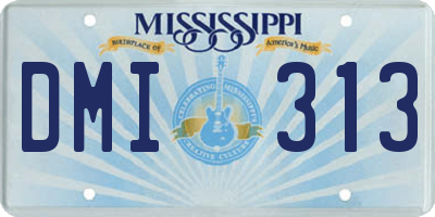 MS license plate DMI313