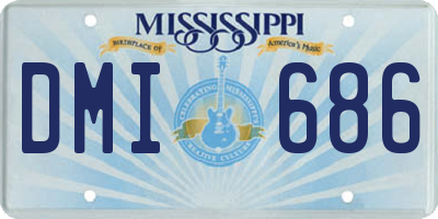 MS license plate DMI686