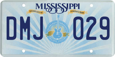 MS license plate DMJ029