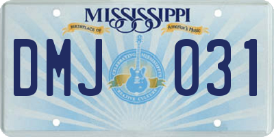 MS license plate DMJ031