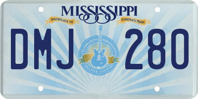 MS license plate DMJ280