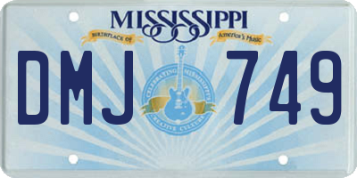 MS license plate DMJ749