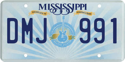MS license plate DMJ991
