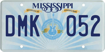 MS license plate DMK052