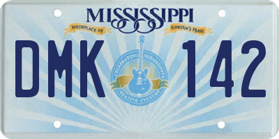 MS license plate DMK142
