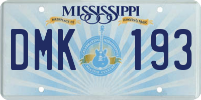MS license plate DMK193
